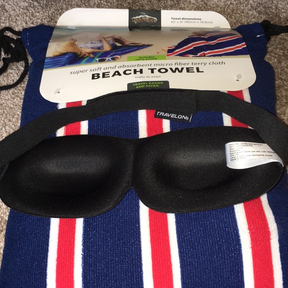 Traveling-Beach Towel Set-NWOT-Blue, Red & White - Picture 4 of 6